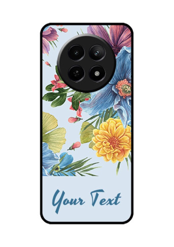 Realme C65 5G Custom Glass Phone Case - Stunning Watercolored Flowers Painting Design