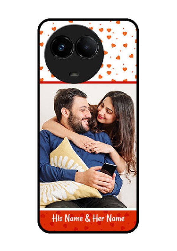 Realme C67 5G Custom Glass Phone Case - Orange Love Symbol Design