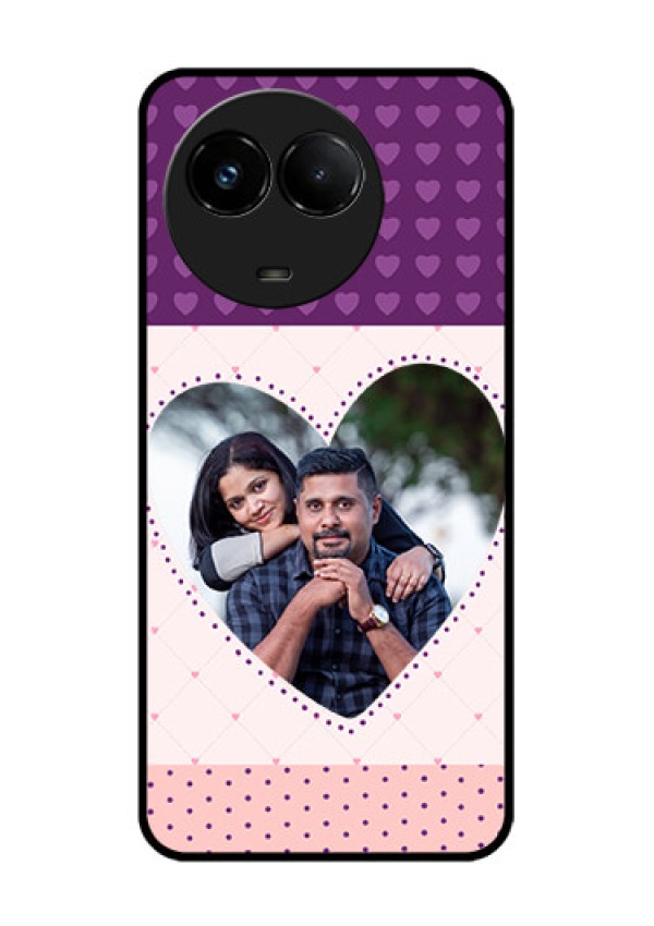 Realme C67 5G Custom Glass Phone Case - Violet Love Dots Design