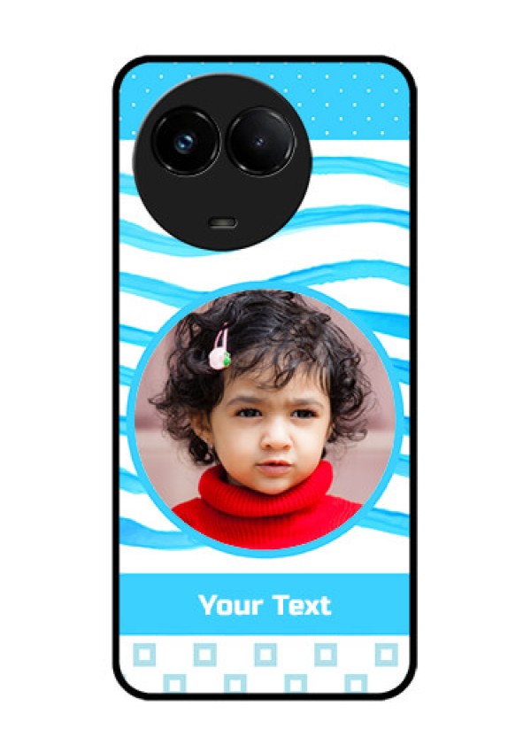 Realme C67 5G Custom Glass Phone Case - Simple Blue Case Design