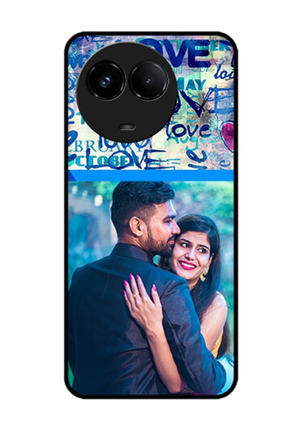 Realme C67 5G Custom Glass Phone Case - Colorful Love Design
