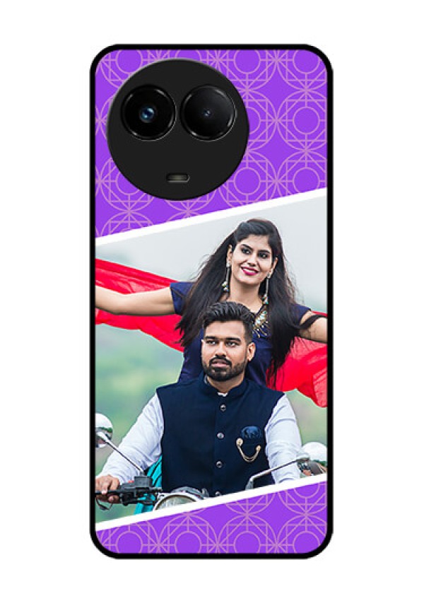 Realme C67 5G Custom Glass Phone Case - Violet Color Pattern Design