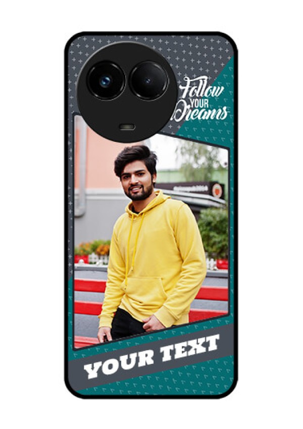 Realme C67 5G Custom Glass Phone Case - Background Pattern Design With Quote