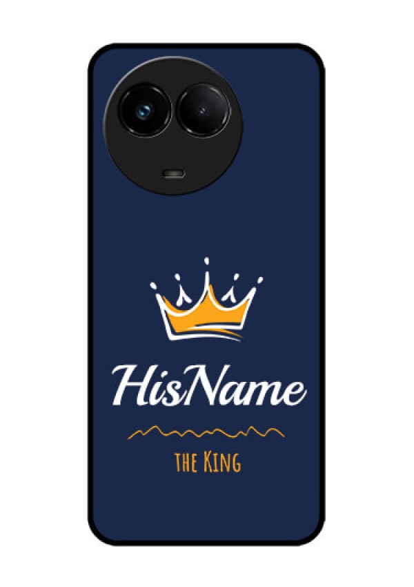 Realme C67 5G Custom Glass Phone Case - King With Name Design