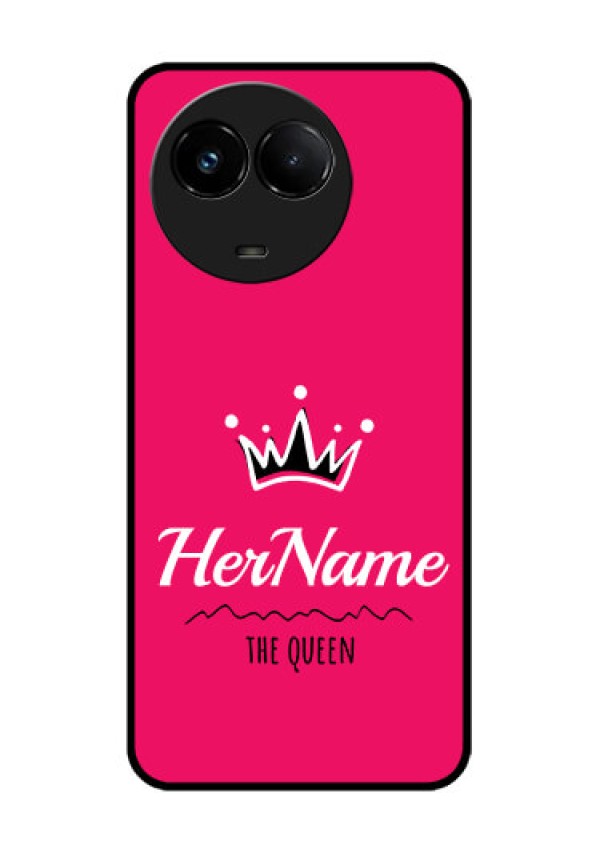 Realme C67 5G Custom Glass Phone Case - Queen With Name Design