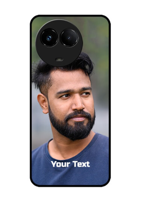 Realme C67 5G Custom Glass Phone Case - Photo With Text Design