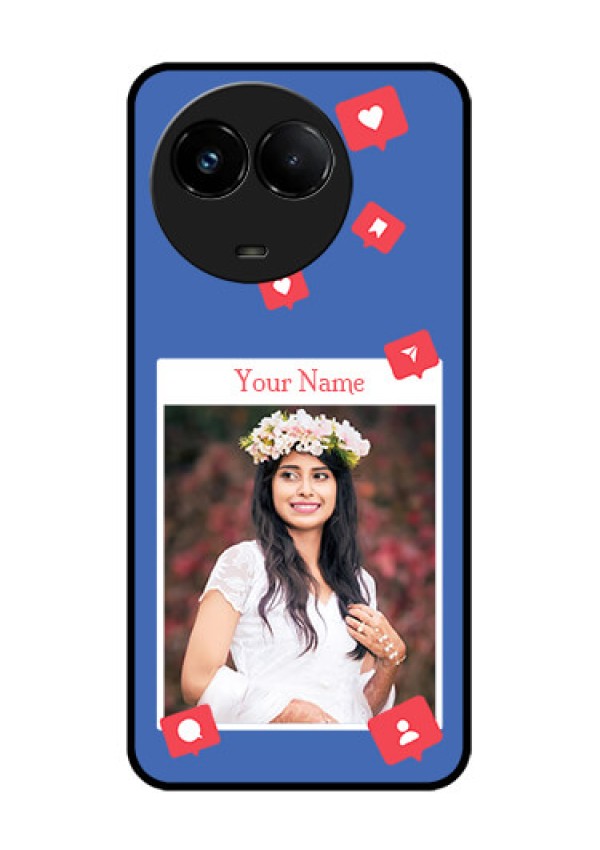 Realme C67 5G Custom Glass Phone Case - Like Share And Comment Design