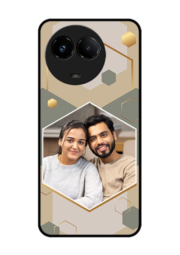 Realme C67 5G Custom Glass Phone Case - Stylish Hexagon Pattern Design