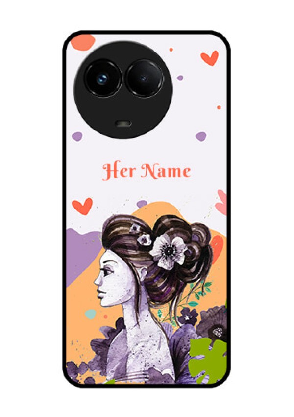 Realme C67 5G Custom Glass Phone Case - Woman And Nature Design