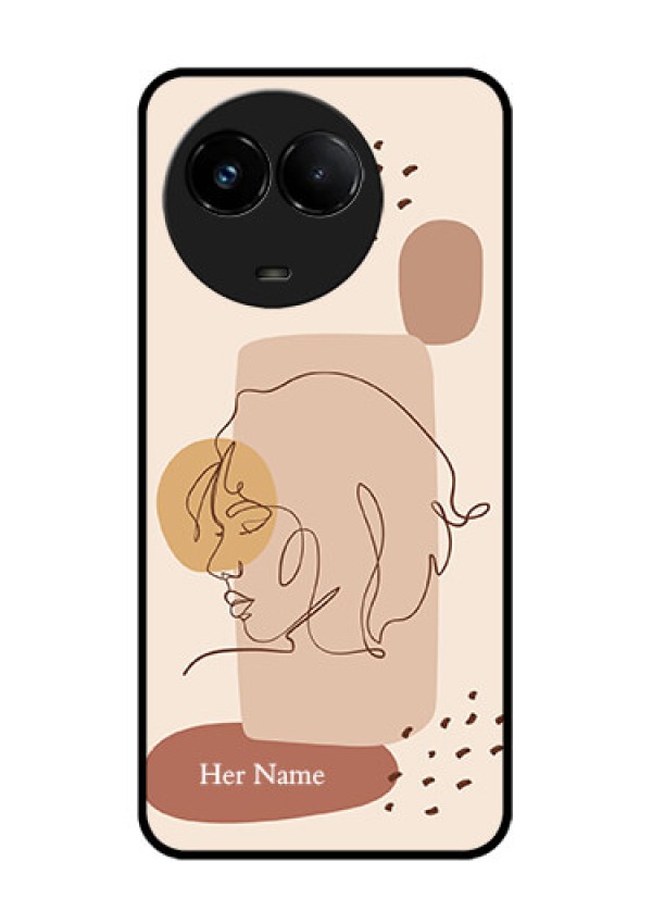 Realme C67 5G Custom Glass Phone Case - Calm Woman Line Art Design
