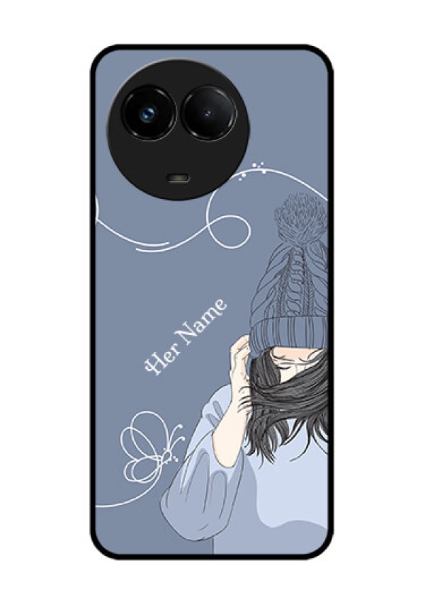 Realme C67 5G Custom Glass Phone Case - Girl In Winter Outfit Design