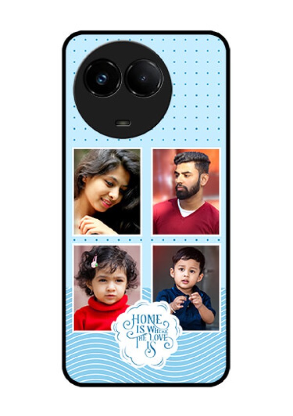 Realme C67 5G Custom Glass Phone Case - Cute Love Quote With 4 Pic Upload Design