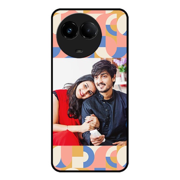 Realme C67 5G Custom Glass Phone Case - Semi - Circle Maze Pattern Design
