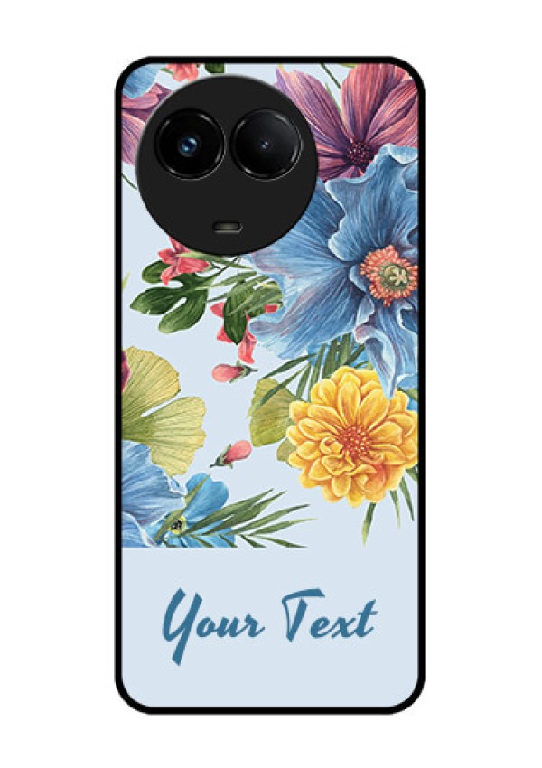Realme C67 5G Custom Glass Phone Case - Stunning Watercolored Flowers Painting Design