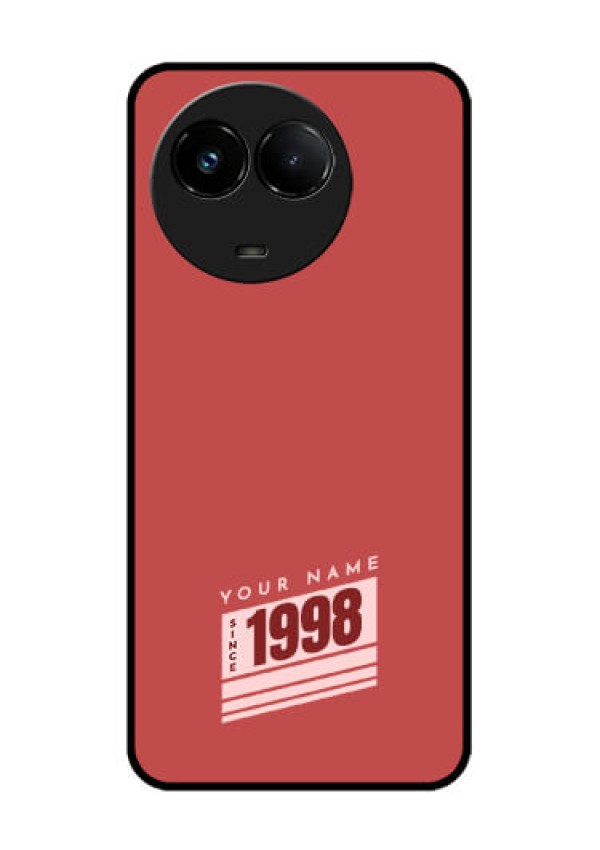 Realme C67 5G Custom Glass Phone Case - Red Custom Year Of Birth Design