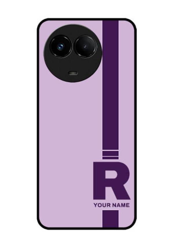 Realme C67 5G Custom Glass Phone Case - Simple Dual Tone Stripe With Name Design