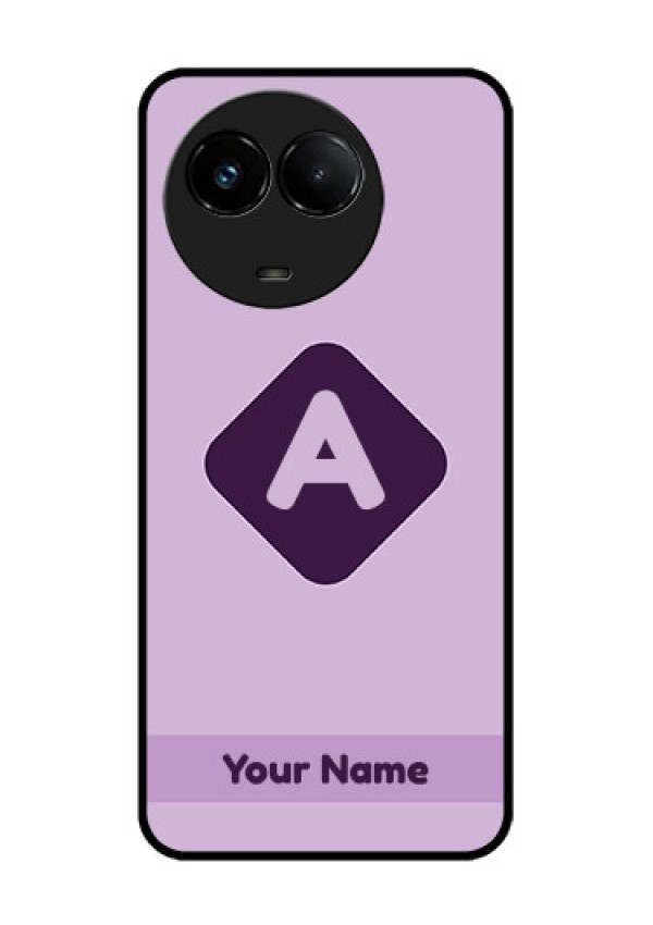 Realme C67 5G Custom Glass Phone Case - Custom Letter In Curved Badge Design