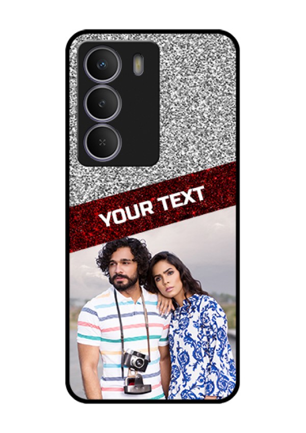 Realme C71 5G Custom Glass Phone Case - Image Holder With Glitter Strip Design