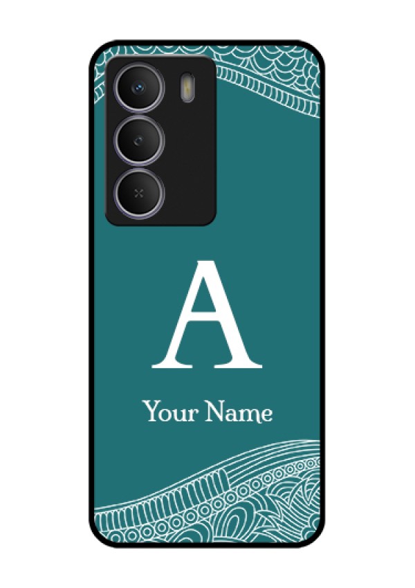 Realme C71 5G Custom Glass Phone Case - Line Art Pattern With Custom Name Design