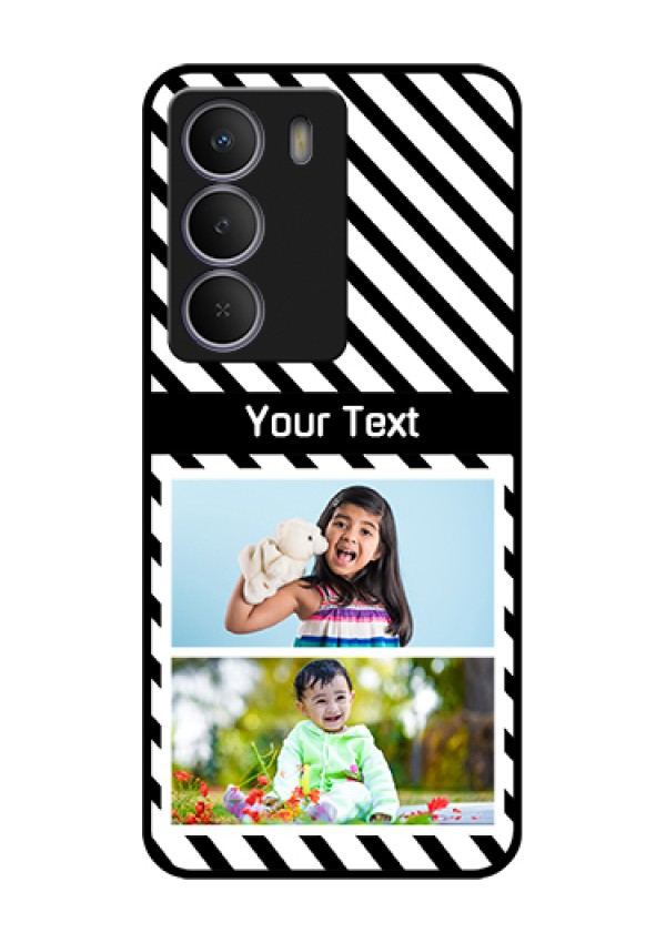 Realme C73 5G Custom Glass Phone Case - Black And White Stripes Design