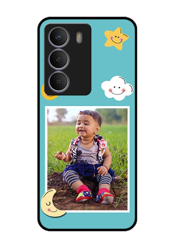 Realme C73 5G Custom Glass Phone Case - Smiley Kids Stars Design