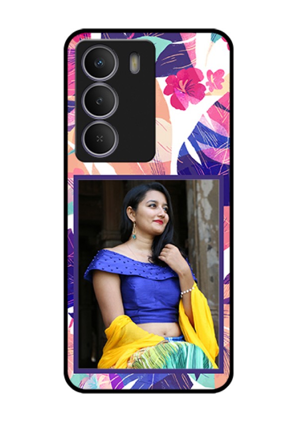 Realme C73 5G Custom Glass Phone Case - Abstract Floral Design