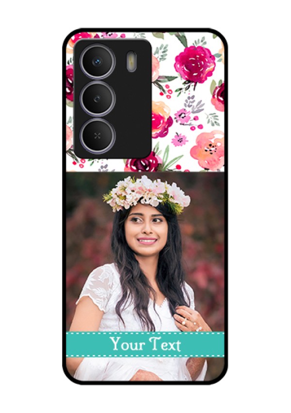 Realme C73 5G Custom Glass Phone Case - Water Colors Floral Design