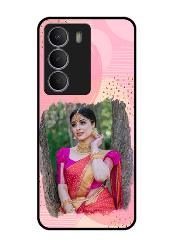 Realme C73 5G Custom Glass Phone Case - Gold Glitter Splash Design