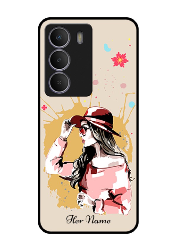 Realme C73 5G Custom Glass Phone Case - Women With Pink Hat Design