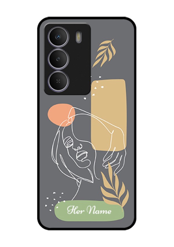 Realme C73 5G Custom Glass Phone Case - Gazing Woman Line Art Design