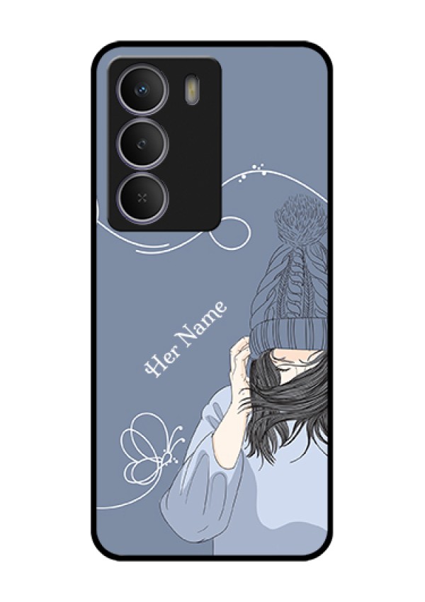 Realme C73 5G Custom Glass Phone Case - Girl In Winter Outfit Design