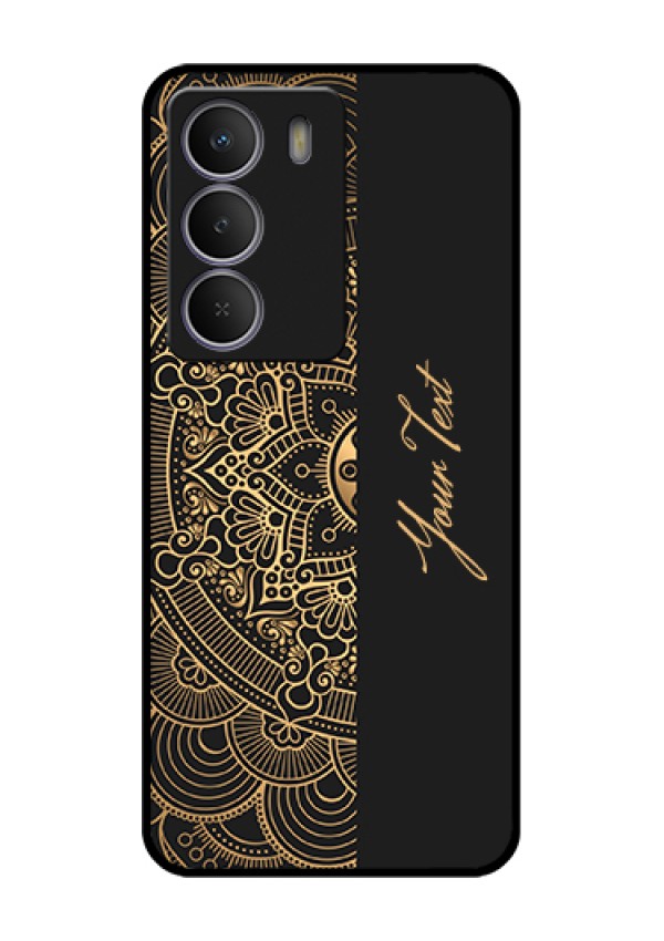 Realme C73 5G Custom Glass Phone Case - Mandala Art With Custom Text Design