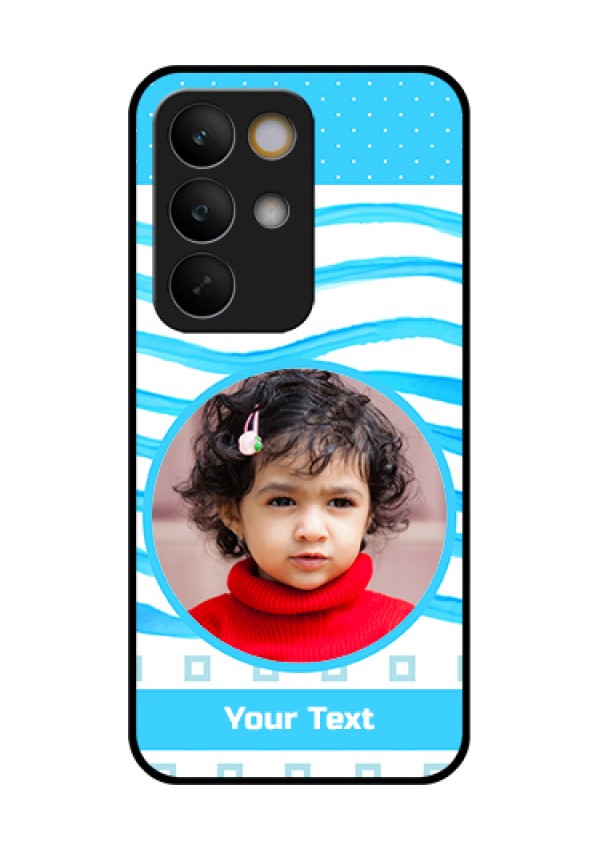 Realme C85 5G Custom Glass Phone Case - Simple Blue Case Design