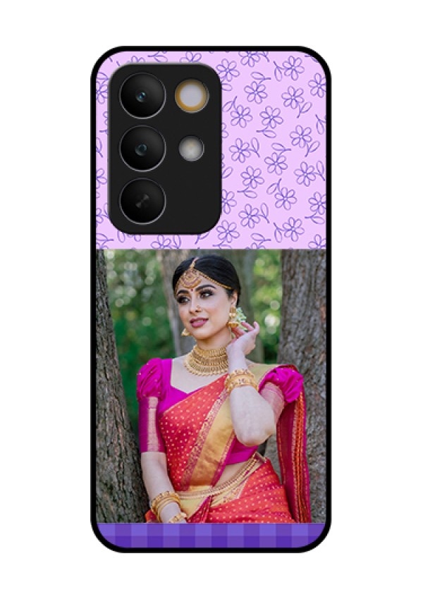 Realme C85 5G Custom Glass Phone Case - Purple Floral Design