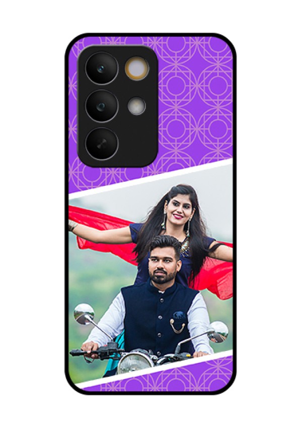Realme C85 5G Custom Glass Phone Case - Violet Color Pattern Design