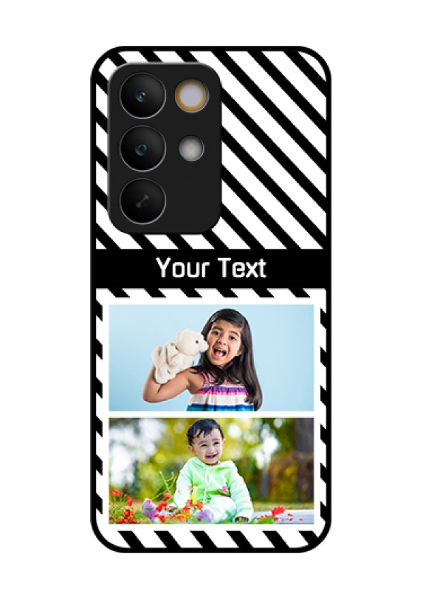 Realme C85 5G Custom Glass Phone Case - Black And White Stripes Design