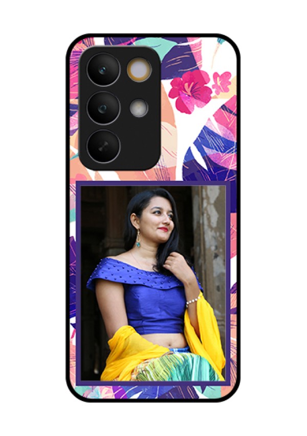 Realme C85 5G Custom Glass Phone Case - Abstract Floral Design