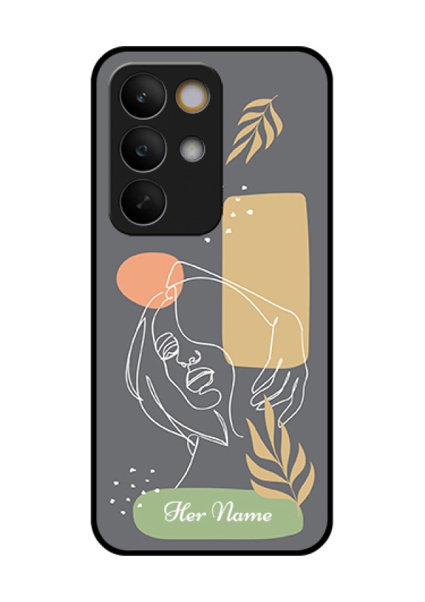Realme C85 5G Custom Glass Phone Case - Gazing Woman Line Art Design