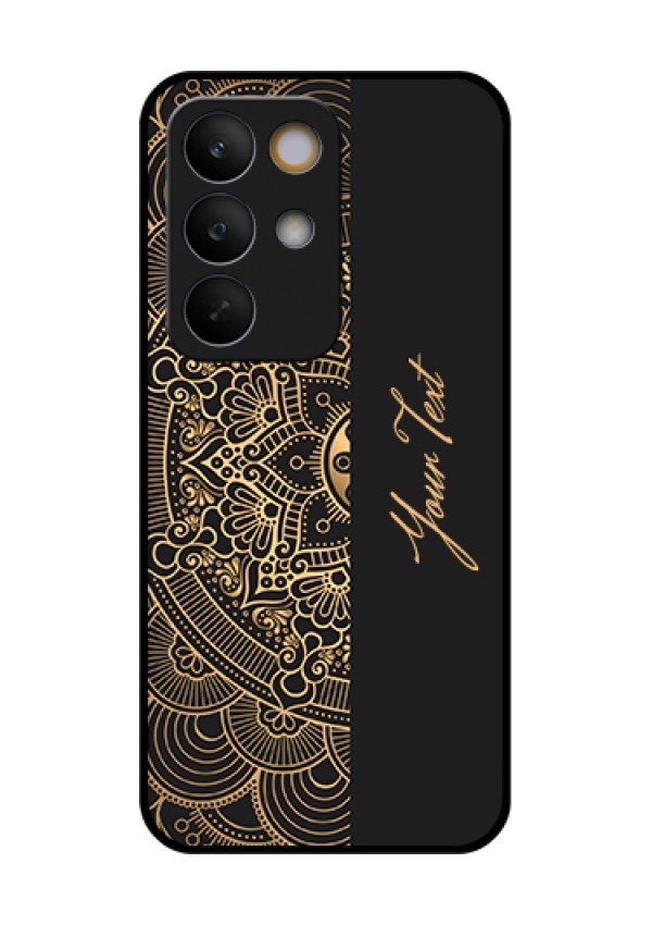 Realme C85 5G Custom Glass Phone Case - Mandala Art With Custom Text Design