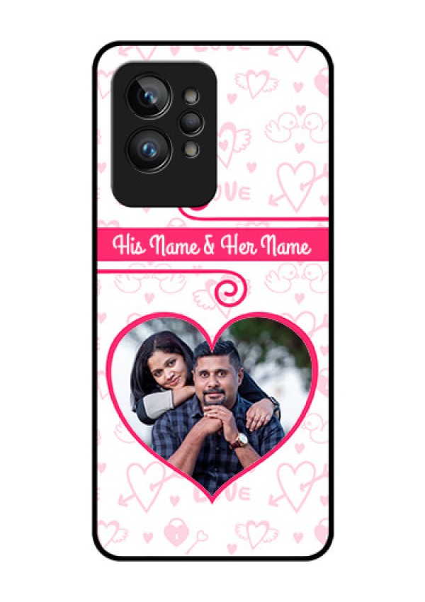 Realme GT 2 Pro Personalized Glass Phone Case - Heart Shape Love Design