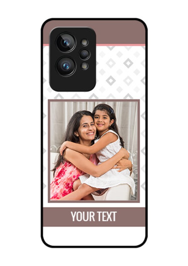 Realme GT 2 Pro Photo Printing on Glass Case - Simple Diamond Design