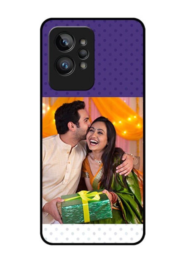 Realme GT 2 Pro Personalized Glass Phone Case - Violet Pattern Design
