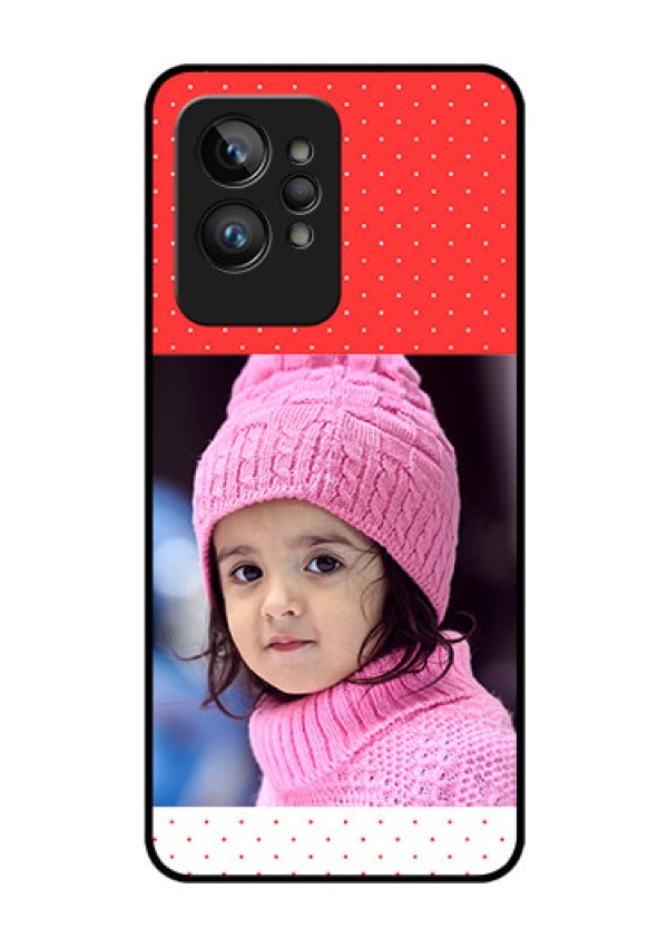 Realme GT 2 Pro Photo Printing on Glass Case - Red Pattern Design