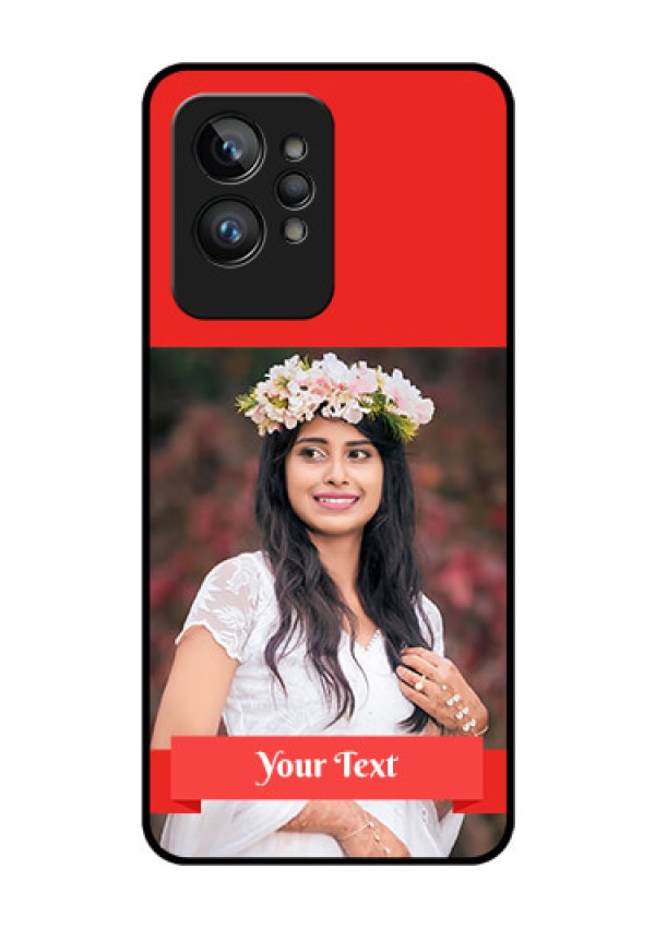 Realme GT 2 Pro Custom Glass Phone Case - Simple Red Color Design