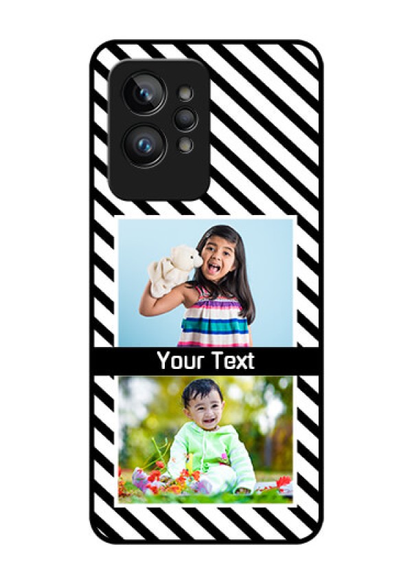 Realme GT 2 Pro Photo Printing on Glass Case - Black And White Stripes Design