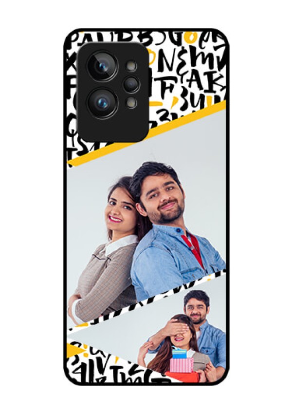 Realme GT 2 Pro Custom Glass Mobile Case - Letters Pattern Design