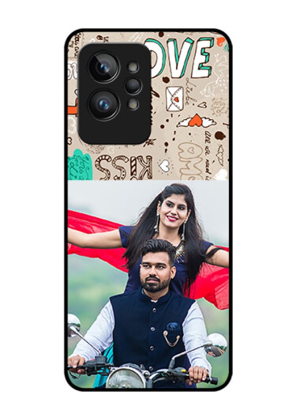 Realme GT 2 Pro Custom Glass Phone Case - Love Doodle Pattern