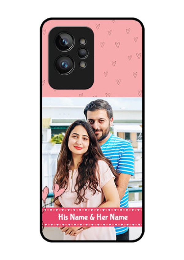 Realme GT 2 Pro Personalized Glass Phone Case - Love Design Peach Color