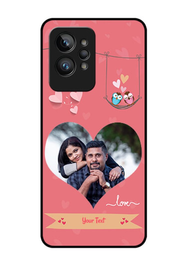 Realme GT 2 Pro Personalized Glass Phone Case - Peach Color Love Design