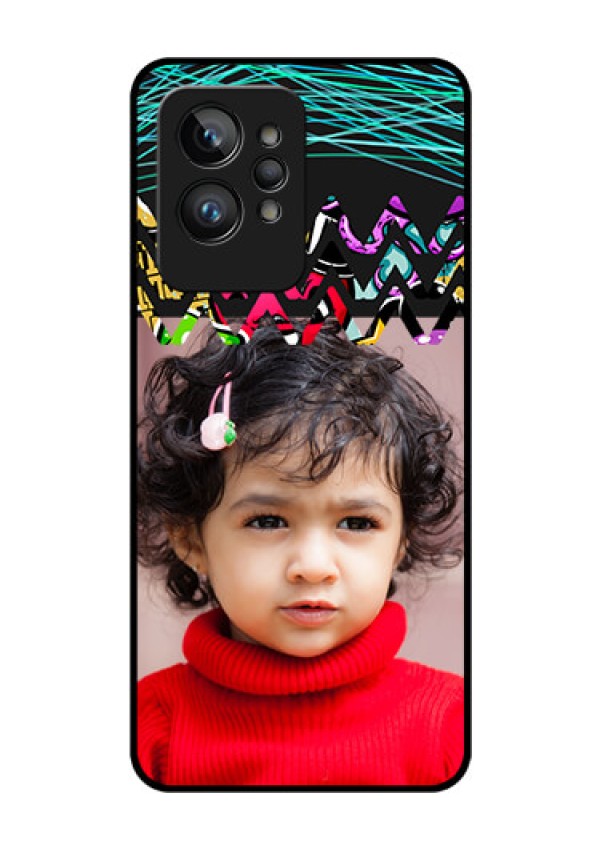 Realme GT 2 Pro Personalized Glass Phone Case - Neon Abstract Design